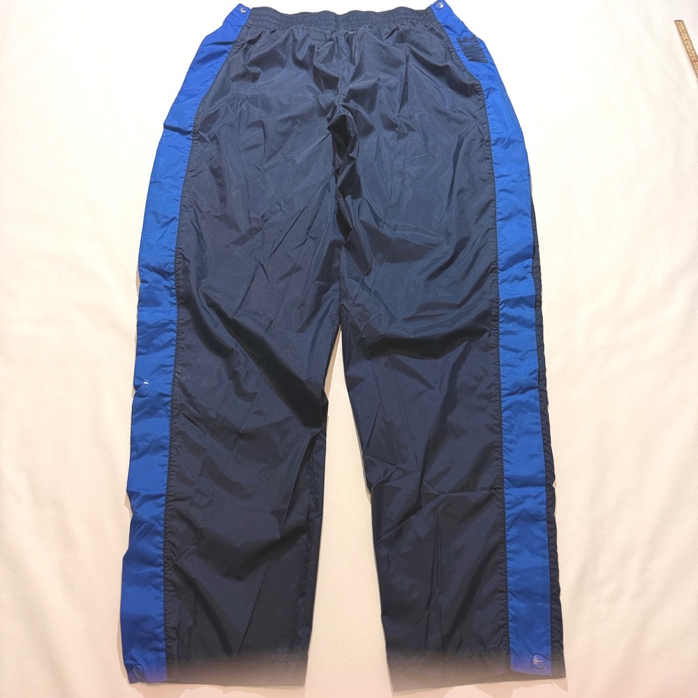 Nike Track Pants Mens Large Navy Blue 90s Vintage Snap Side Windbreaker